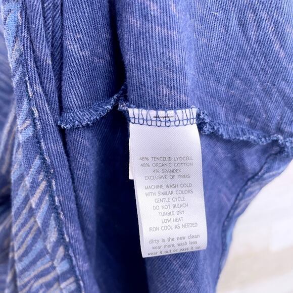 Horny Toad & Co Cinch V Neck Tencel Jersey Dress Blue 3/4 Sleeve Womens Small - Picture 6 of 6